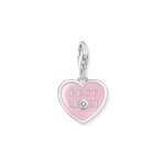 Thomas Sabo Charm pendant pink heart with best Mom silver
