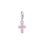Thomas Sabo Charm-Anhänger pinkes Kreuz Silber
