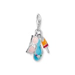 Thomas Sabo Charm-Anhänger Sonnenbrille, Flip-Flop und Eis Silber