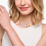 Thomas Sabo Charm-Anhänger türkiser Flip-Flop mit bunten Steinen Silber - 2025-914-7