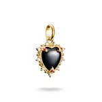 Thomas Sabo Pendentif Charm cœur vintage noir Connect plaqué or