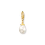 Thomas Sabo Pendentif Charm perle blanche plaqué or