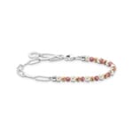 Thomas Sabo Charm bracelet with colourful beads, white Pearl and chain links silver