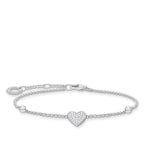 Thomas Sabo Charm club bracelet heart with stones silver - A1992-051-14-L19v
