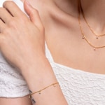 Thomas Sabo Charm Club Armband weiße Steine gold - A1998-414-14-L19v