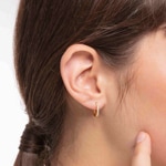 Thomas Sabo Charm club single Creole white stone gold - CR659-414-14