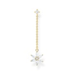 Thomas Sabo Charm club single stud earrings Flower white stone gold