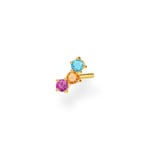 Thomas Sabo Charm club single stud earrings coloured stone gold - H2132-488-7