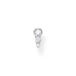 Thomas Sabo Charm Club Clou d'oreille unique Pierres blanches argent - H2143-051-14