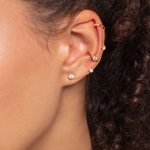 Thomas Sabo Charm club single stud earrings white stone gold - H2148-414-14