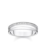 Thomas Sabo Charm Club Bague double pierres blanches argent