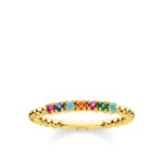 Thomas Sabo Charm Club Ring Kugeln farbige Steine gold