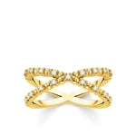 Thomas Sabo Charm Club Bague perles vec pierres blanches or