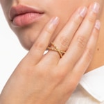 Thomas Sabo Charm Club Bague perles vec pierres blanches or - TR2318-414-14