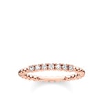 Thomas Sabo Charm Club Ring Kugeln mit weissen Steinen roségold