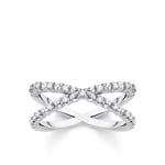 Thomas Sabo Charm Club Bague perles vec pierres blanches argent