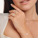 Thomas Sabo Charm Club Bague papillon pierres blanches - TR2356-051-14