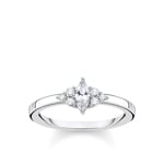 Thomas Sabo Charm club Ring vintage white stone silver