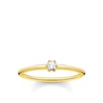 Thomas Sabo Charm Club Ring weisser Stein gold