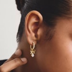 Thomas Sabo Classic TS Hoop Earrings Bow With White Zirconia In Teardrop Shape - CR749-M01-14