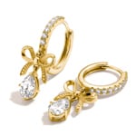 Thomas Sabo Classic TS Hoop Earrings Bow With White Zirconia In Teardrop Shape - CR749-M01-14