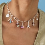 Thomas Sabo Charm-Anhänger Snoopy mit Woodstock im Schwimmring PEANUTS Original Silber - 2244-427-7