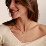 Thomas Sabo Collier Charm Paperclip avec un Connect Link plaqué or - C1207-413-39-L50