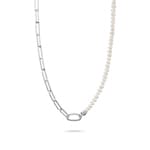 Thomas Sabo Connect Collier Charm Paperclip et perles avec un Connect Link Argent