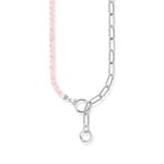 Thomas Sabo Cosmic Amulet Collier mit Gliederkettenelementen und rosa Beads Silber