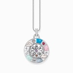 Thomas Sabo Cosmic Amulet silver pendant wheel of fortune with cold enamel and stones - PE962-340-7