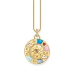 Thomas Sabo Cosmic Amulet gold-plated pendant wheel of fortune with cold enamel and stones - PE962-471-7