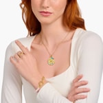 Thomas Sabo Cosmic Amulet gold-plated pendant wheel of fortune with cold enamel and stones - PE962-471-7