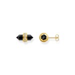 Thomas Sabo Cosmic Amulet Ohrstecker mit schwarzem Onyx Kristall Silber vergoldet