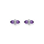 Thomas Sabo Cosmic Amulet Ohrstecker mit violettem imitiertem Amethyst Kristall Silber - H2281-643-13