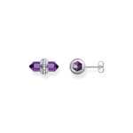 Thomas Sabo Cosmic Amulet Clous d’oreilles en argent avec cristal en onyx violet