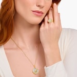 Thomas Sabo Cosmic Amulet Siegelring mit Sonnensymbol und Steinen vergoldet - TR2449-974-1