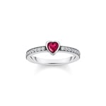 Thomas Sabo Cosmic Amulet Solitaire en argent avec pierre rouge taillée en cœur