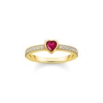 Thomas Sabo Cosmic Amulet Solitaire en argent avec pierre rouge taillée en cœur