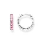 Thomas Sabo Créoles avec pierres roses pavé argent