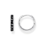 Thomas Sabo Créoles pierres noires pavé argent