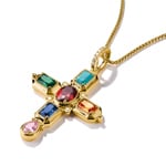 Thomas Sabo Elyndra Pendant cross with multicoloured stones - PE988-971-7