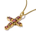 Thomas Sabo Elyndra Pendentif croix pierres rouges zirconium Plaqué or - PE987-414-10