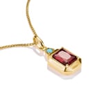 Thomas Sabo Elyndra Gold Plated Octagon Pendant with Red Zirconia Stone - PE986-971-10