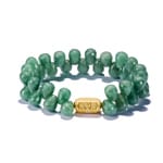 Thomas Sabo Elyndra Gold Plated Green Bead Bracelet Two-Row - A2215-414-6