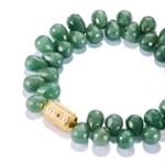 Thomas Sabo Elyndra Gold Plated Green Bead Bracelet Two-Row - A2215-414-6