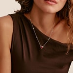 Thomas Sabo Elyndra Kette Herzanhänger granatroter Zirkoniastein Silber - KE2365-051-10-L50V