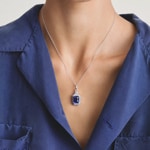 Thomas Sabo Elyndra Chaîne avec nanocristal bleu en taille octogonale - KE2381-166-1-L45V
