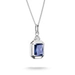Thomas Sabo Elyndra Chaîne avec nanocristal bleu en taille octogonale