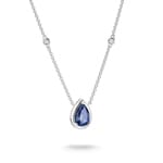 Thomas Sabo Elyndra Chaîne avec nanocristal bleu en forme de goutte