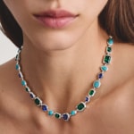 Thomas Sabo Elyndra Kette mit mehrfarbigen Steinen - KE2341-166-7-L45V